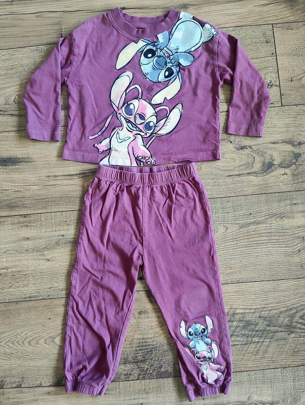 next Mauve Stitch Graphic Pajama Set